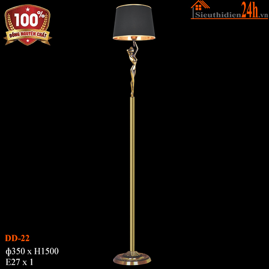 Đèn Cây Đứng Đồng Nguyên Chất Euroto DD-22