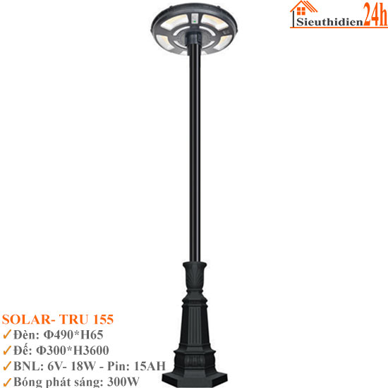 Đèn Trụ Sân Vườn Euroto SOLAR-TRU 155