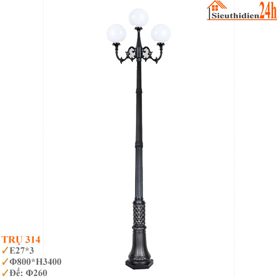 Đèn Trụ Sân Vườn Euroto TRU-314