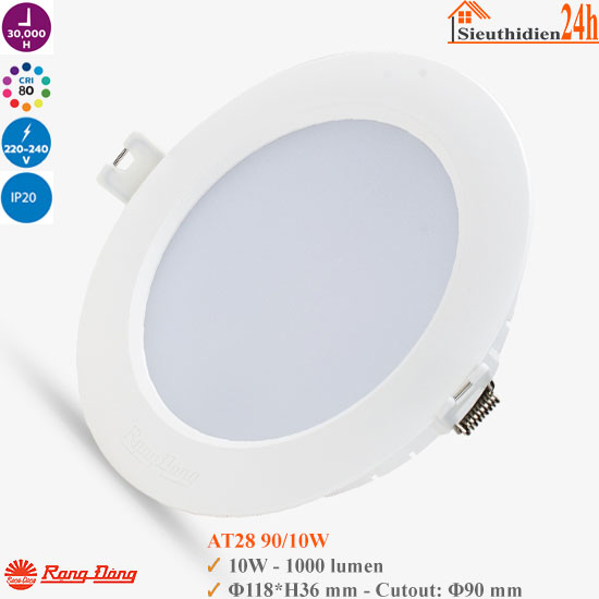 Đèn Led Âm Trần Rạng Đông AT28 10W