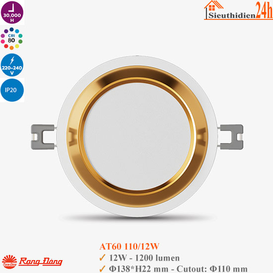 Đèn Led Âm Trần Rạng Đông AT60 110/12W