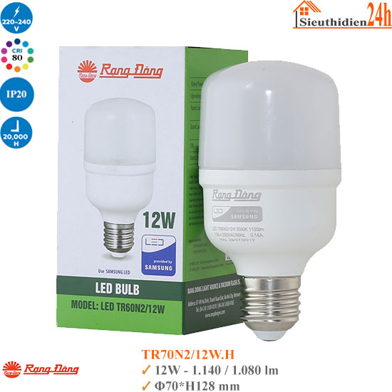 Bóng Đèn Led Rạng Đông TR70N2/12W.H