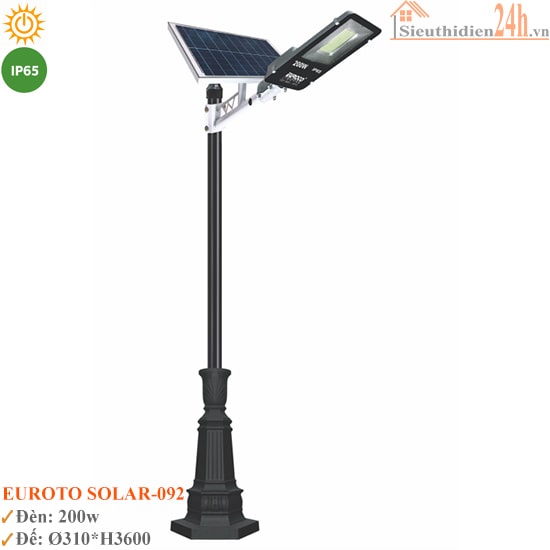 Đèn Trụ Sân Vườn Euroto SOLAR-TRU-092