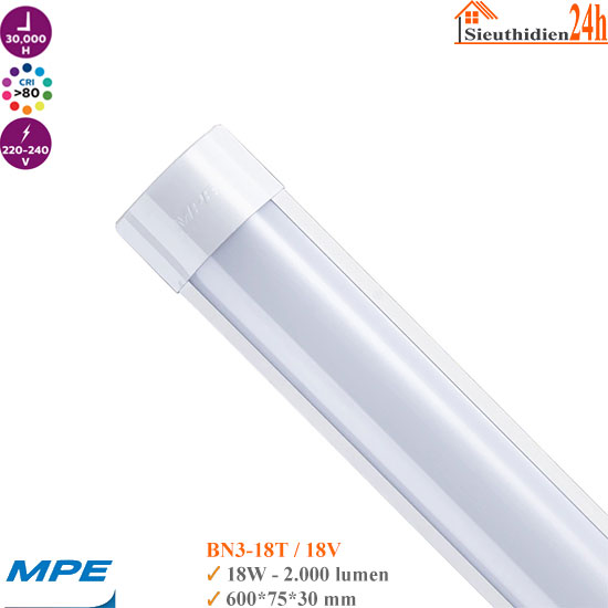 Đèn Led Bán Nguyệt Thân Nhôm MPE BN3-18 18W