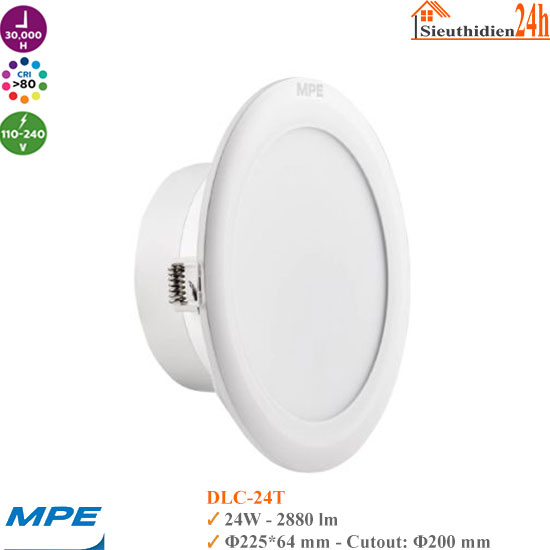 Đèn LED Âm Trần MPE DLC-24T 24W