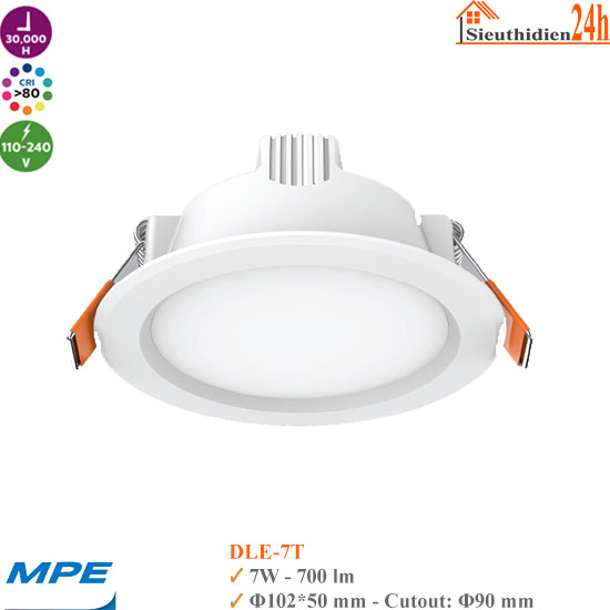 Đèn LED Âm Trần MPE DLE-7W