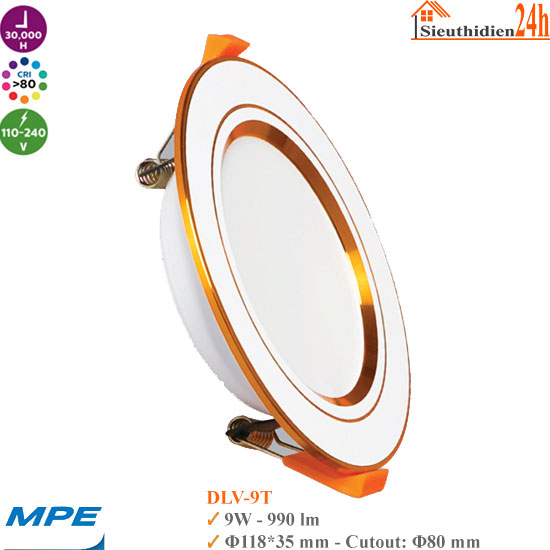 Đèn LED Âm Trần MPE DLV-9W