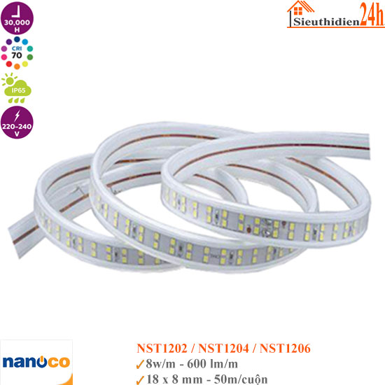 Đèn Led Dây Ngoài Trời Nanoco NST120 8w