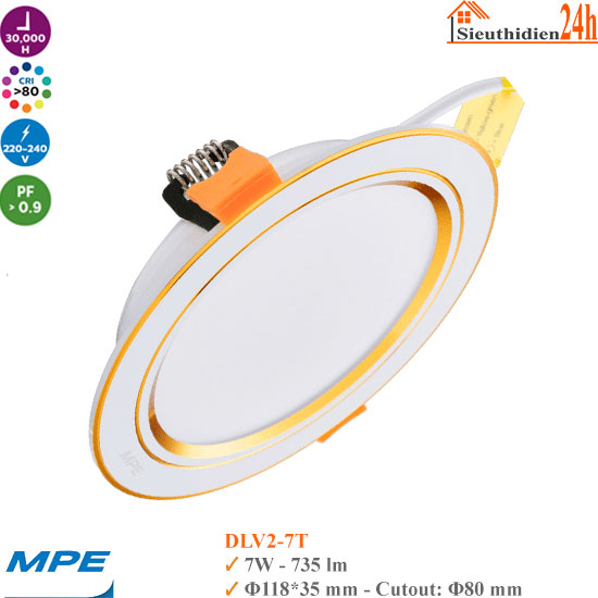 Đèn LED Âm Trần MPE DLV2-7W
